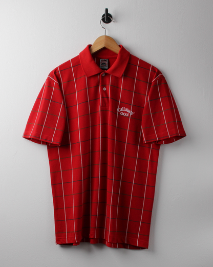 90s Callaway Red Chequered Polo (S)