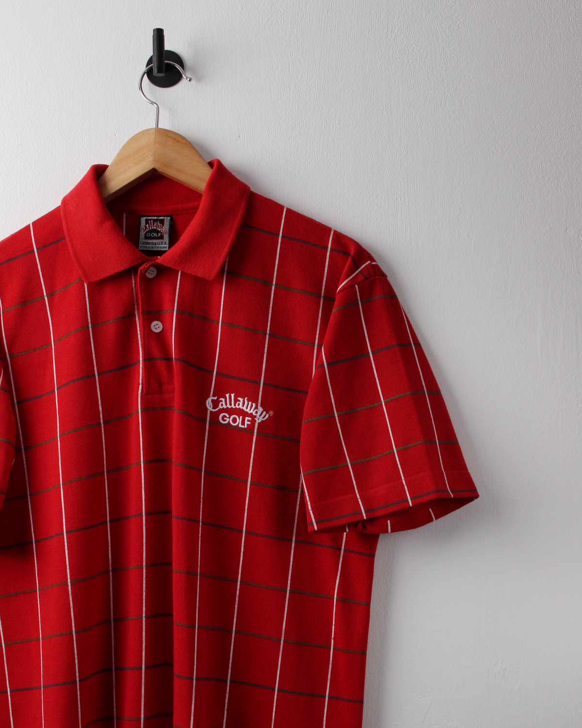 90s Callaway Red Chequered Polo (S)
