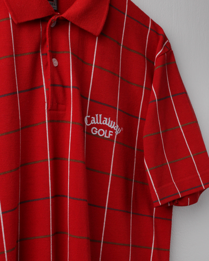 90s Callaway Red Chequered Polo (S)