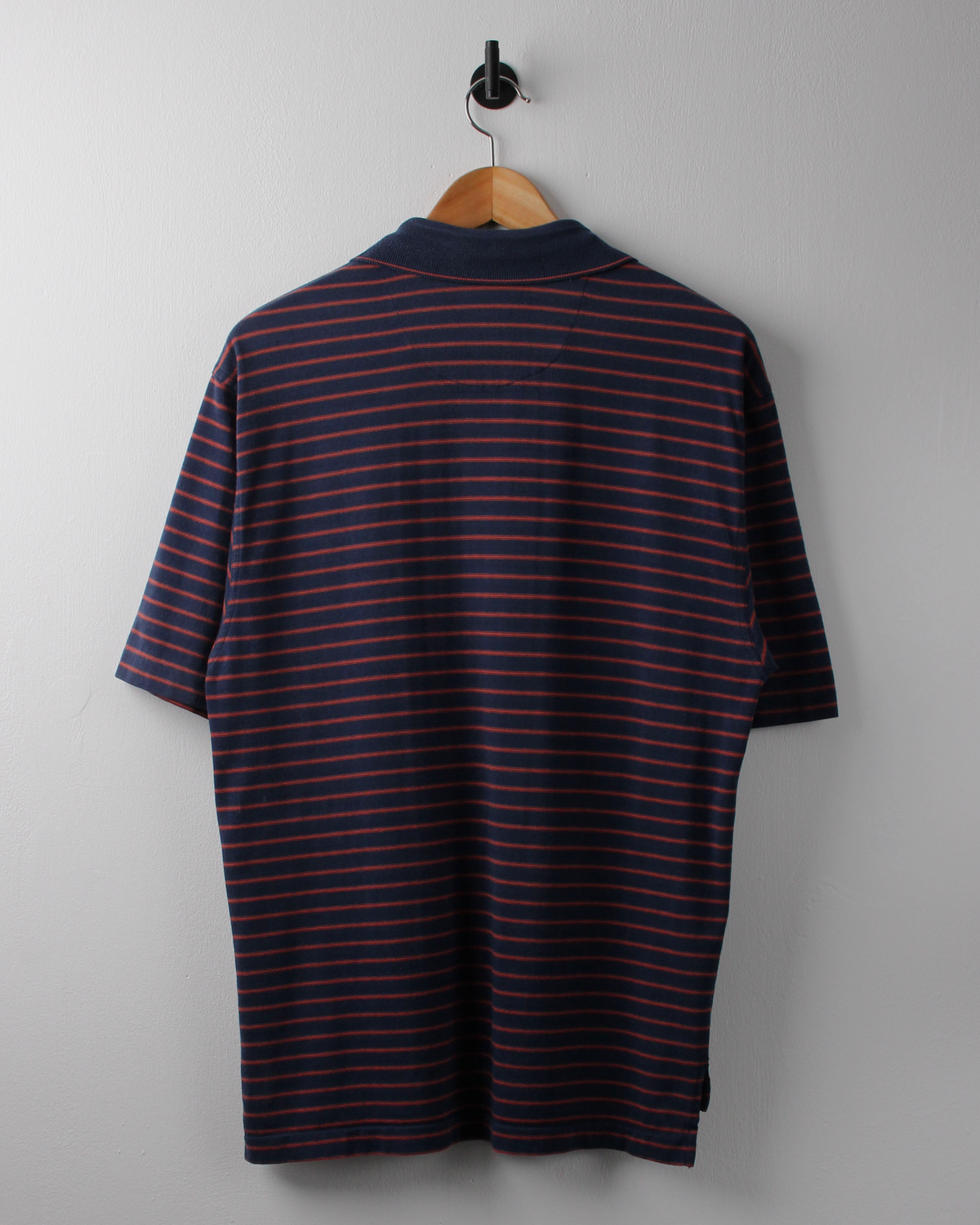 00s Nike Navy & Burgundy Striped Polo (M)