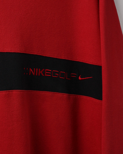 00s Nike Red & Black V-Neck Sweatshirt (XL)