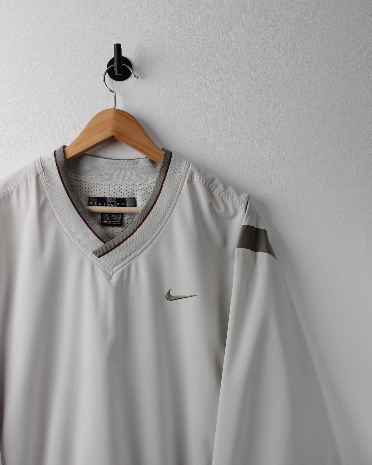 00s Nike Cream & Khaki V-Neck Windbreaker (L)