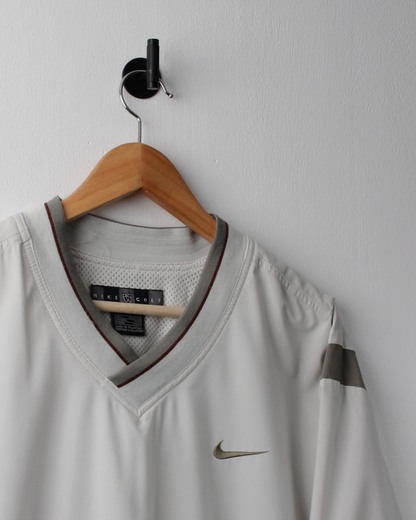 00s Nike Cream & Khaki V-Neck Windbreaker (L)