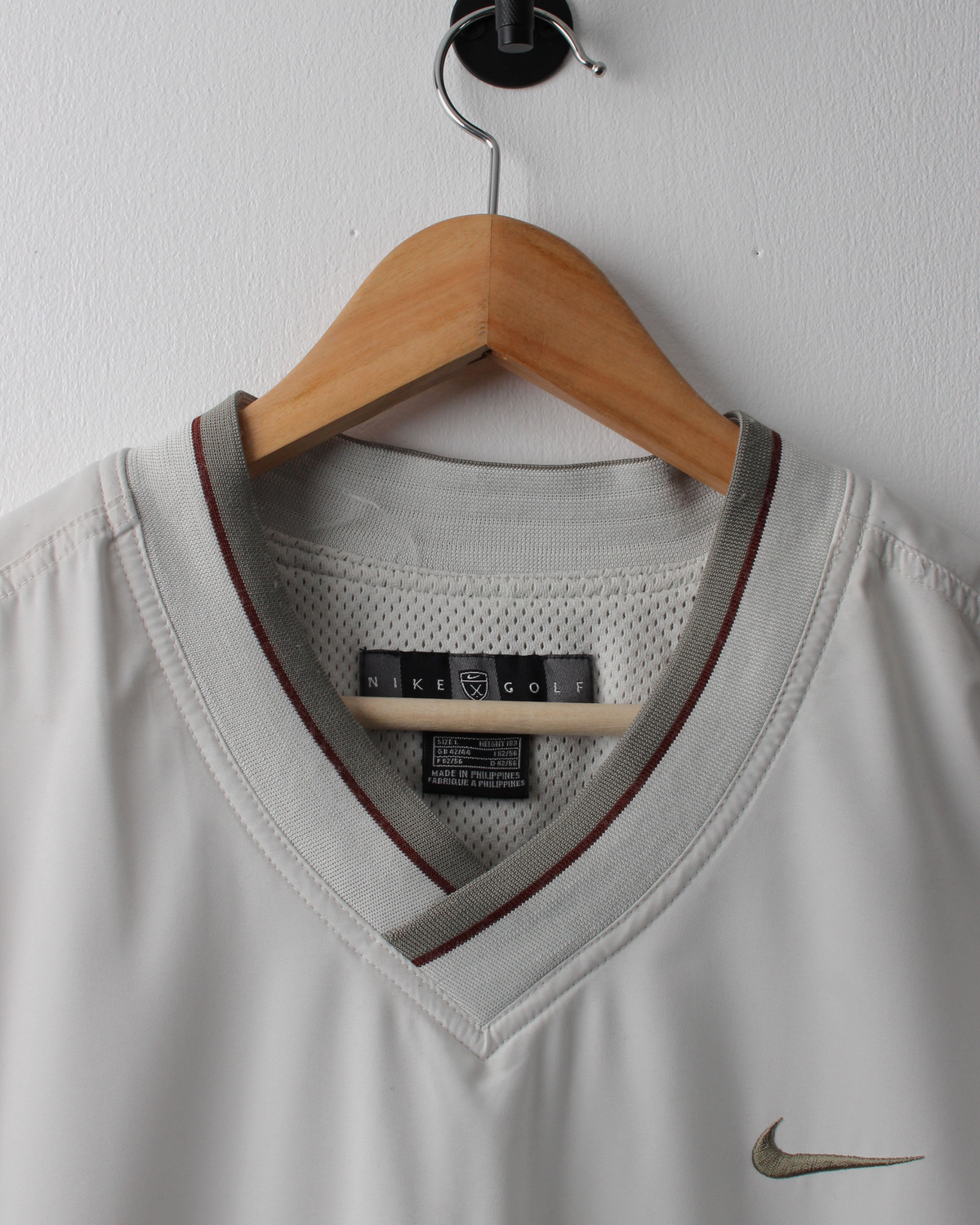 00s Nike Cream & Khaki V-Neck Windbreaker (L)