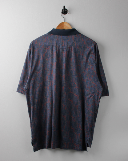 90s Nike Blue & Red Abstract Polo (L)
