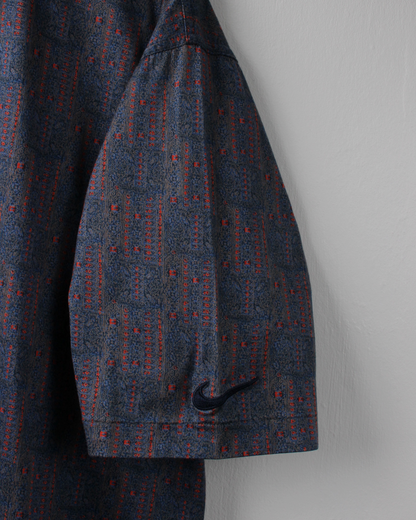 90s Nike Blue & Red Abstract Polo (L)