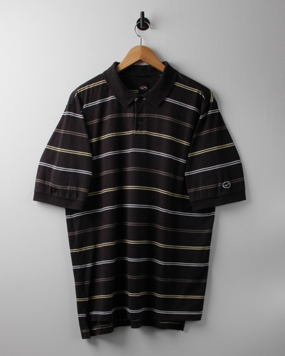 90s Nike Tiger Woods Yin Yang Black Striped Polo (L)