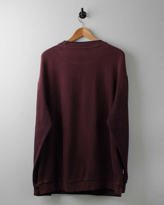 00s Ping Burgundy Ribbed Crewneck Sweatshirt (L)