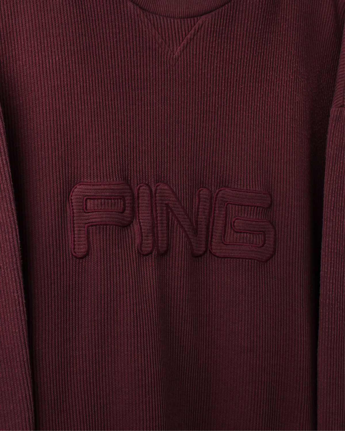 00s Ping Burgundy Ribbed Crewneck Sweatshirt (L)