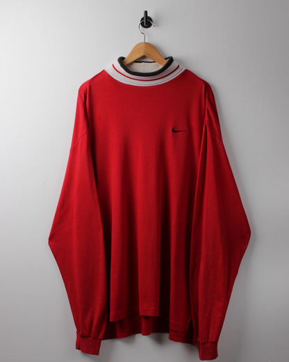 90s Nike Tiger Woods Yin Yang Red Turtle Neck Golf Top (XXL)