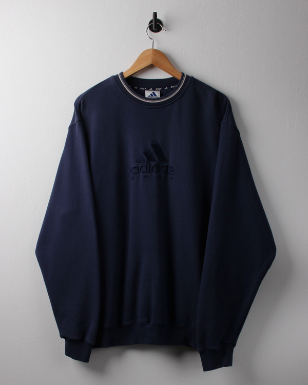 00s Adidas Golf Navy Graphic Crewneck Sweatshirt (M)