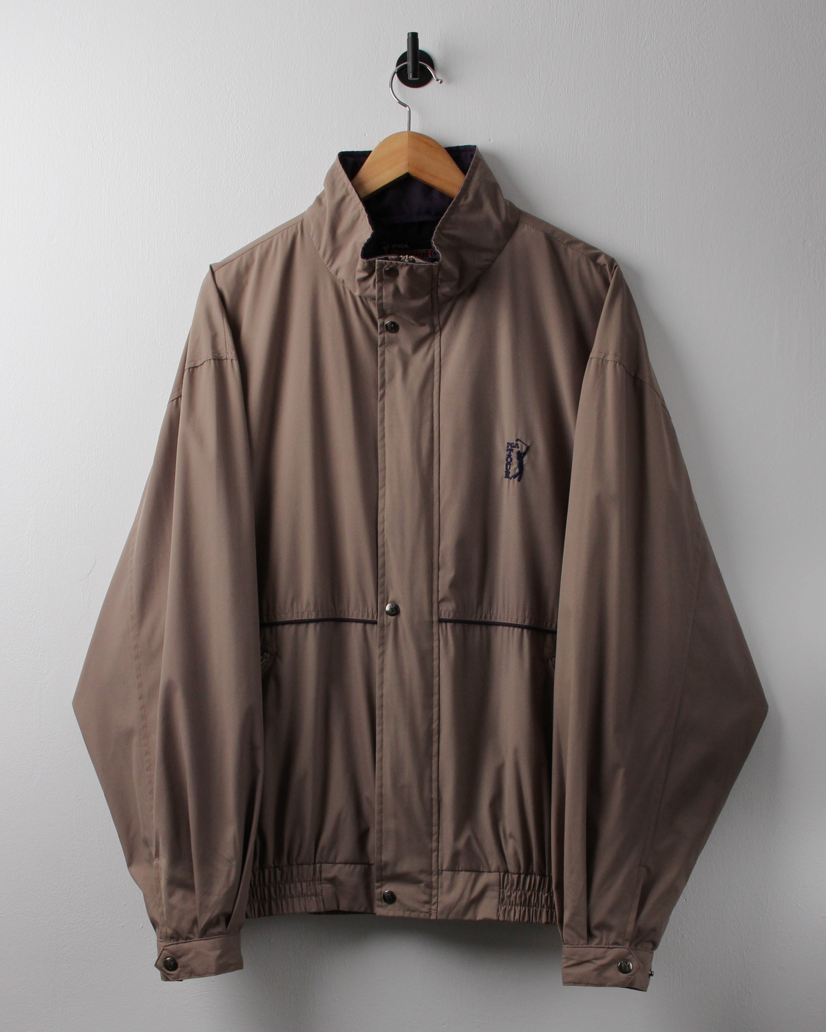 90s PGA Tour Tan Full Zip Jacket (L)