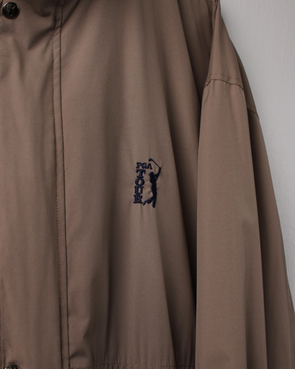 90s PGA Tour Tan Full Zip Jacket (L)