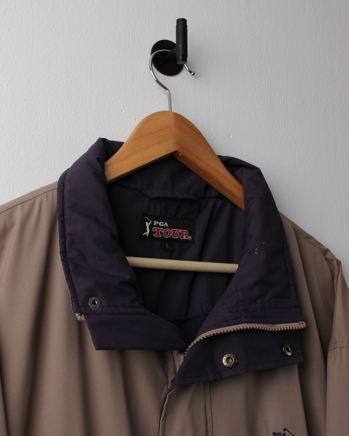 90s PGA Tour Tan Full Zip Jacket (L)
