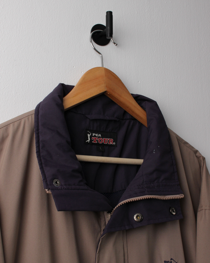 90s PGA Tour Tan Full Zip Jacket (L)
