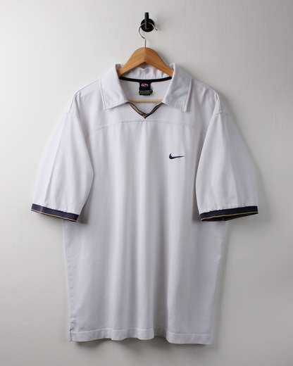 90s Nike Tiger Woods Yin Yang White Buttonless Polo (L)