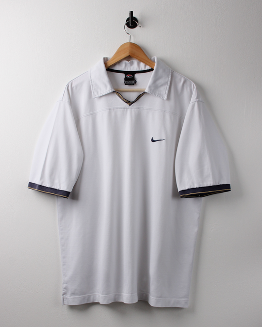 90s Nike Tiger Woods Yin Yang White Buttonless Polo (L)