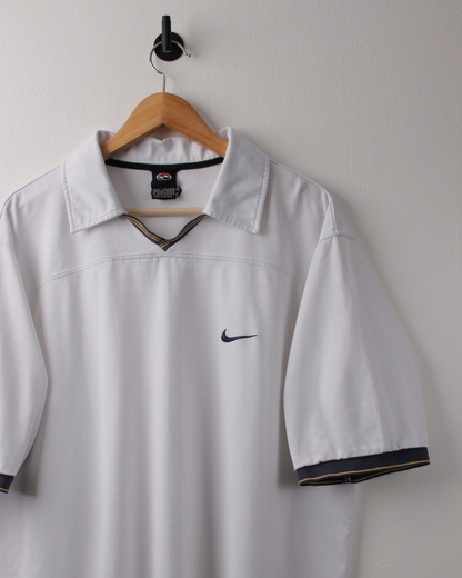 90s Nike Tiger Woods Yin Yang White Buttonless Polo (L)