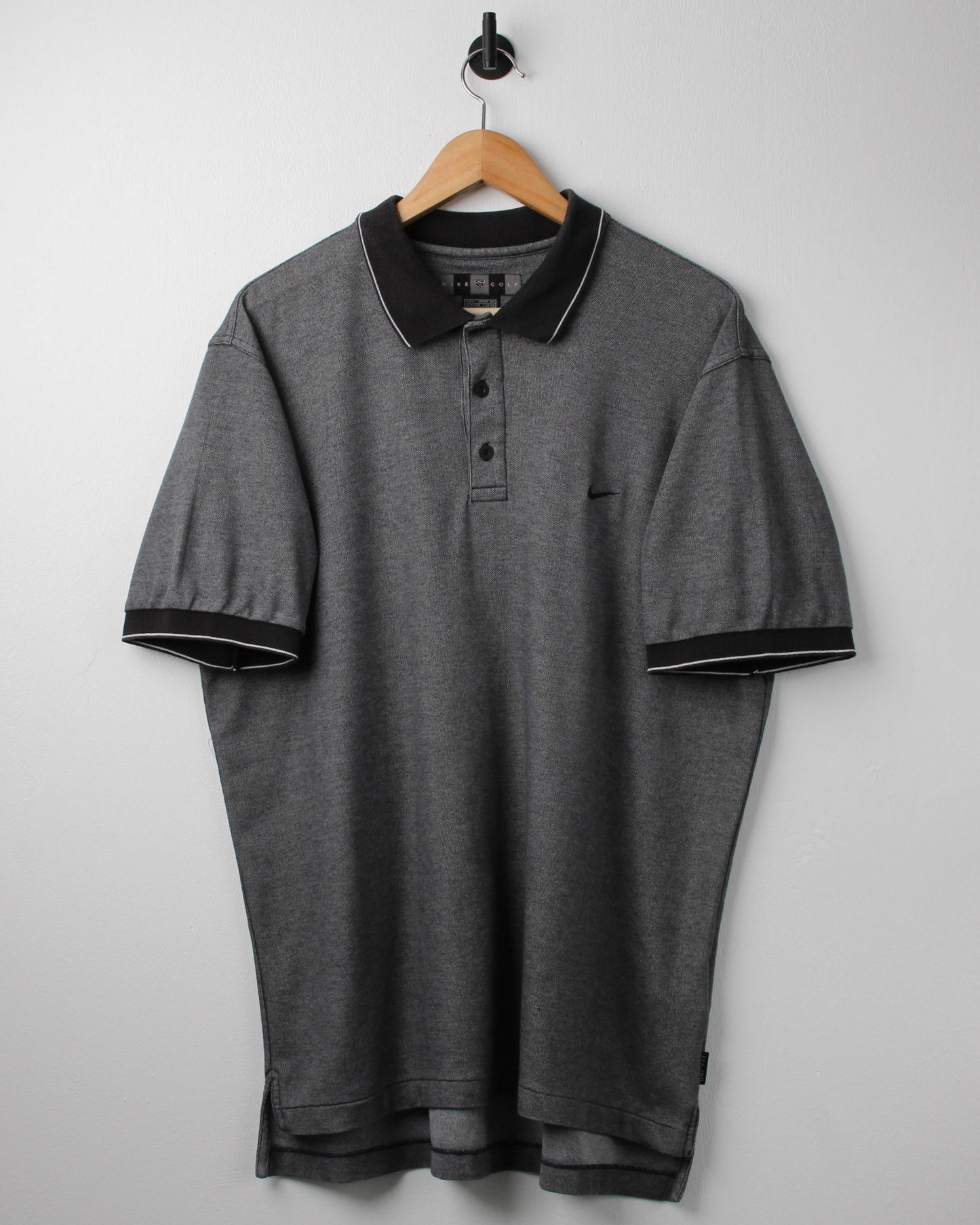 00s Nike Grey/Black Polo (L)