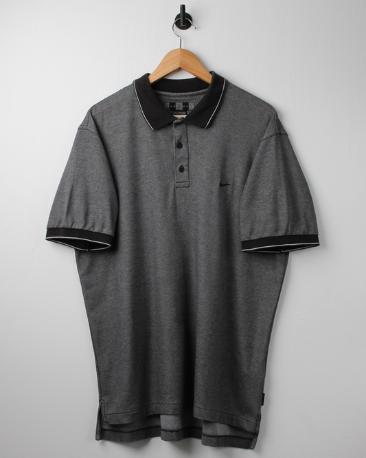00s Nike Grey/Black Polo (L)