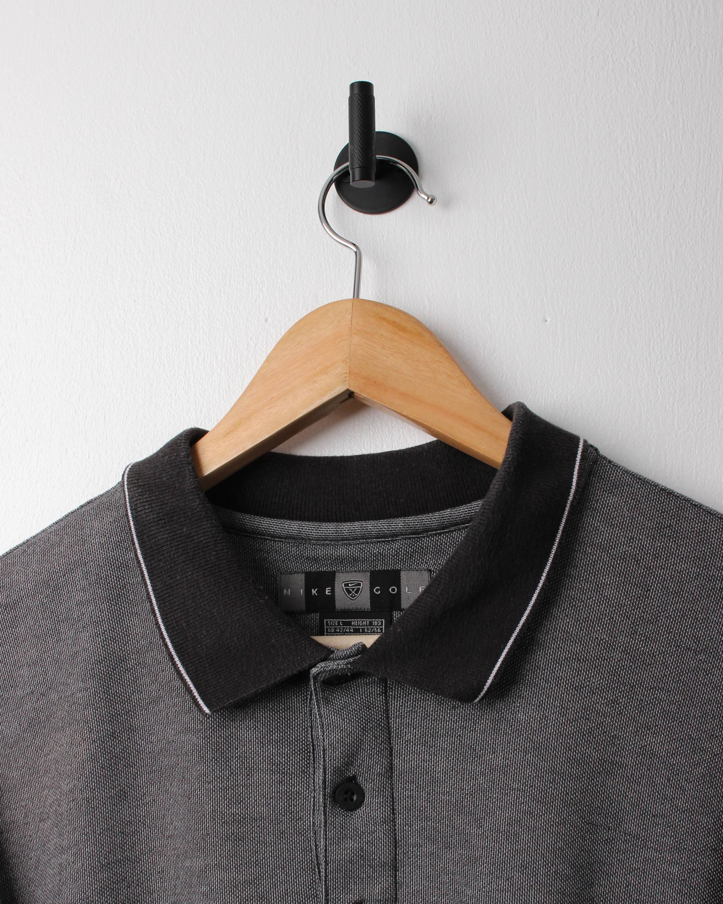 00s Nike Grey/Black Polo (L)