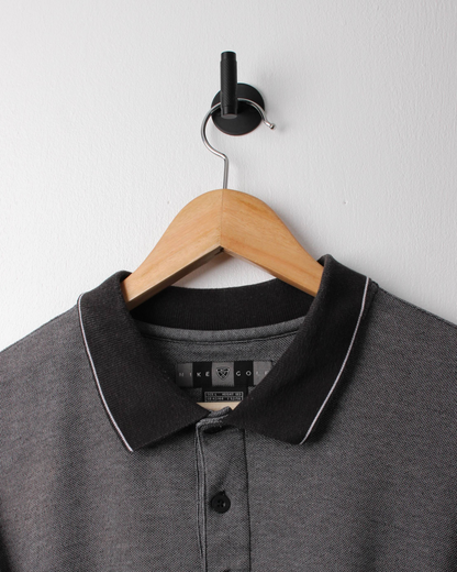 00s Nike Grey/Black Polo (L)
