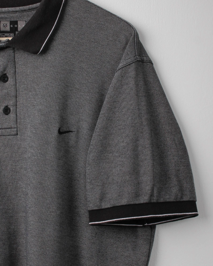 00s Nike Grey/Black Polo (L)