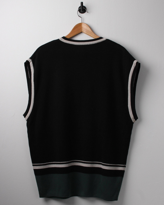 90s Nike Tiger Woods Yin Yang Black/Green Cotton Golf Vest (XL)