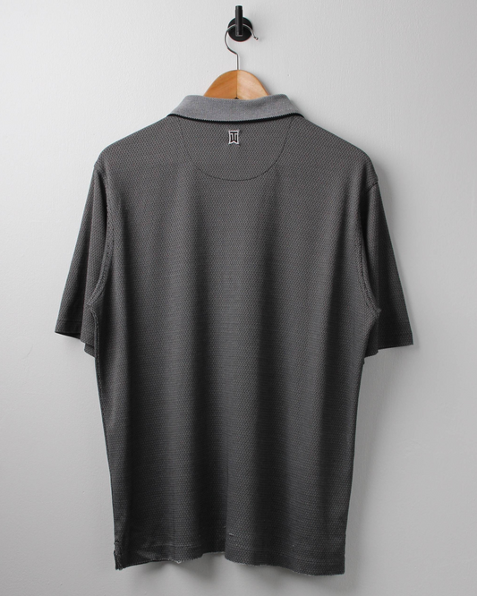 00s Nike Tiger Woods Grey Abstract Polo-Shirt (M)