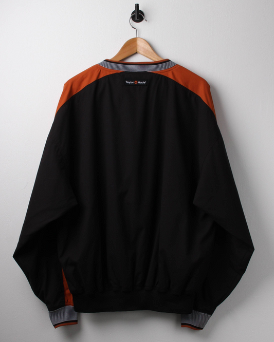 90s TaylorMade Black/Orange V-Neck Windbreaker (L)