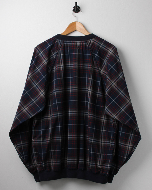90s IZOD Plaid Crewneck Windbreaker (M)