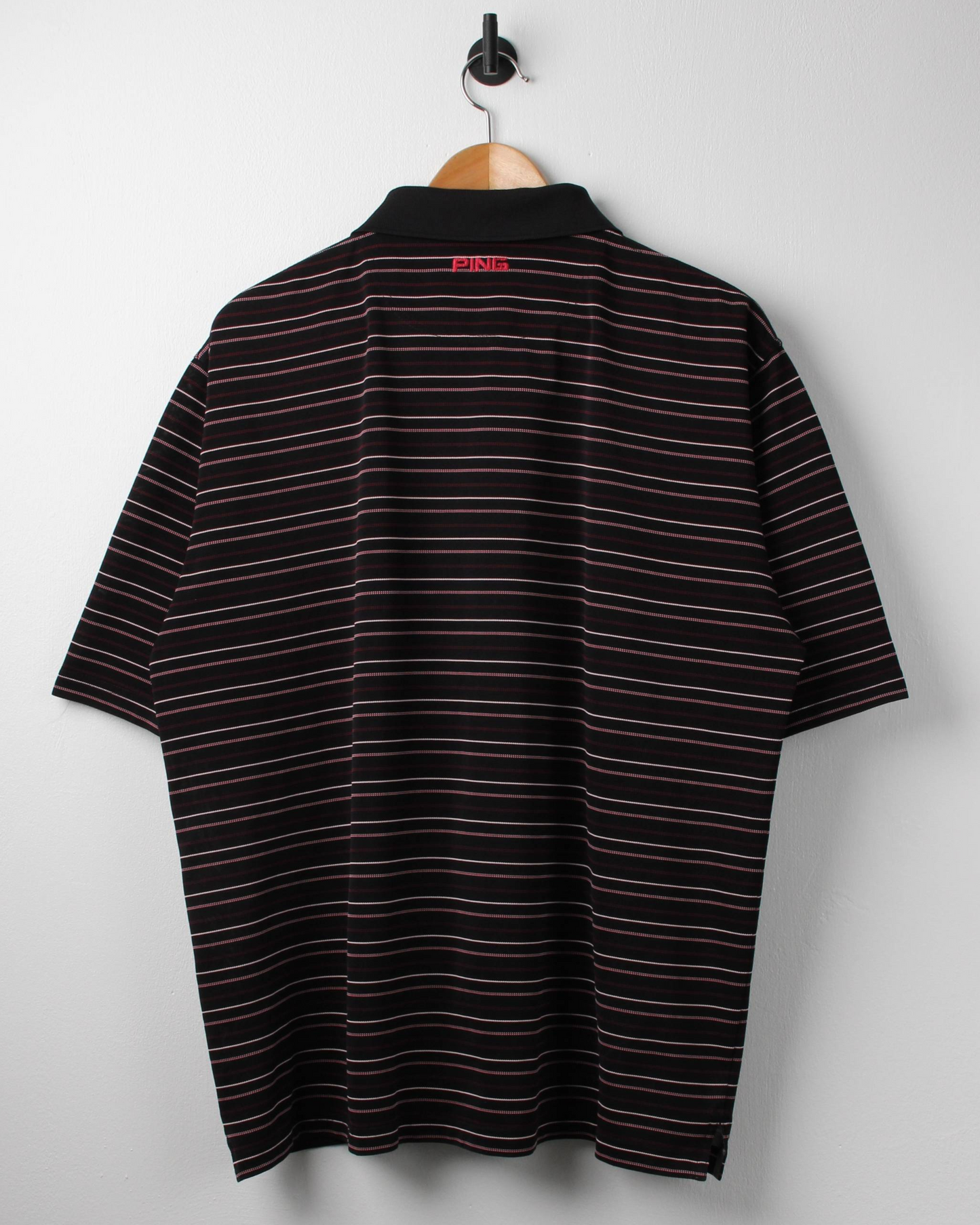 Modern Ping Black/Pink Striped Polo (L)