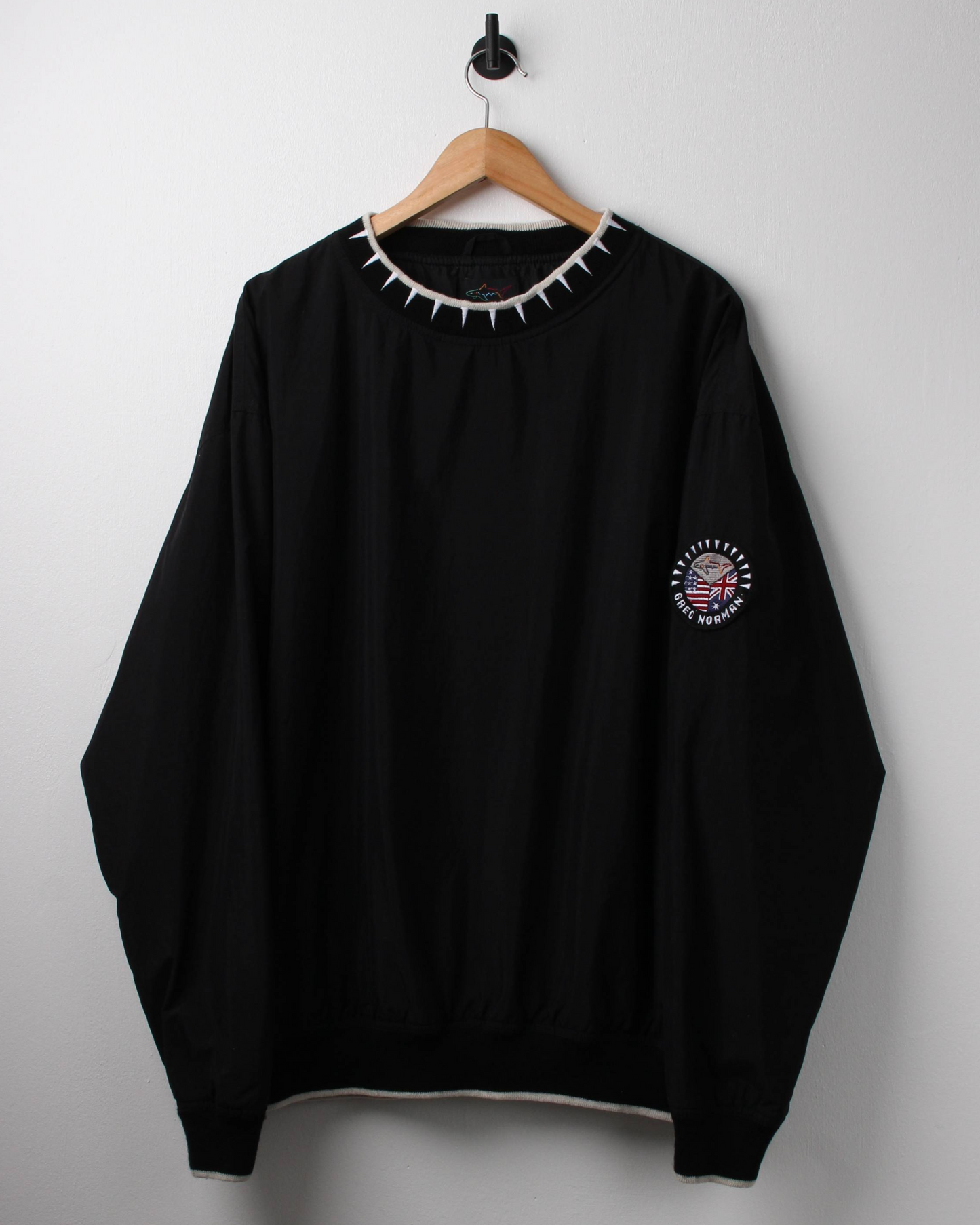 90s Greg Norman Black Crewneck Windbreaker (L)