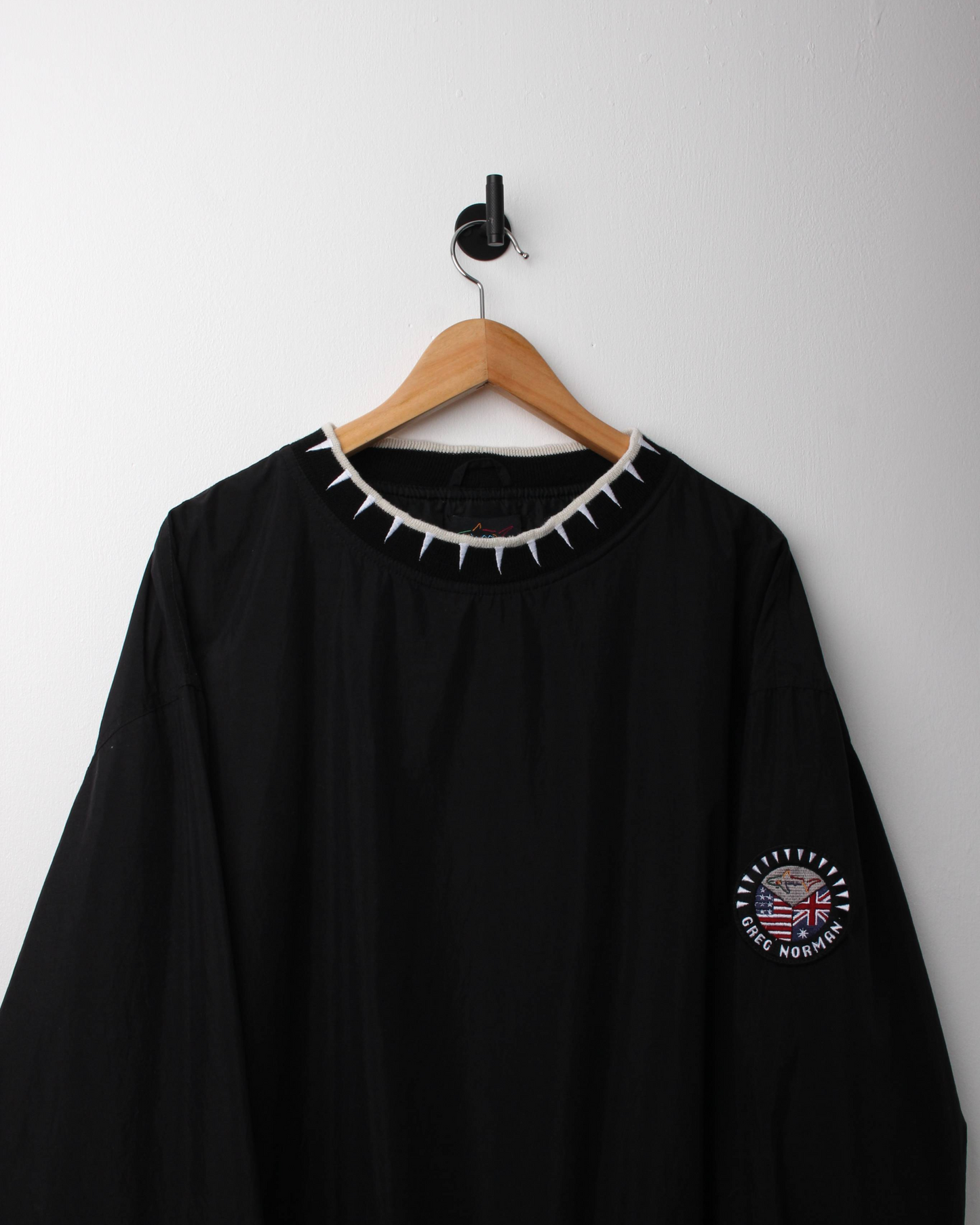 90s Greg Norman Black Crewneck Windbreaker (L)