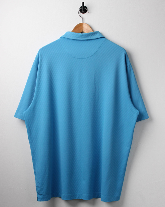 00s Nike Tiger Woods Light Blue Textured Polo-Shirt (XL)