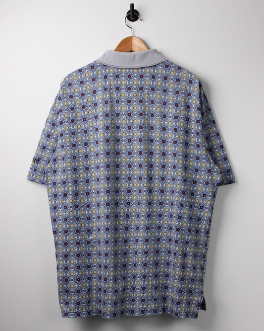 90s Ashworth Multi-Coloured Abstract Polo-Shirt (XL)