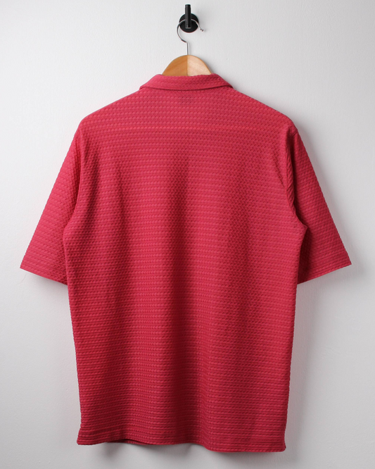 00s Nike Tiger Woods Textured Pink Polo-Shirt (S)