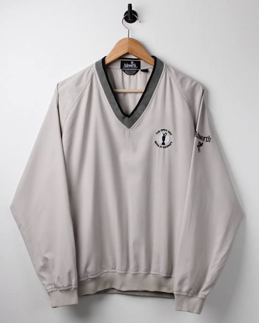 2003 Open Championship Ashworth Cream V-Neck Windbreaker (M)