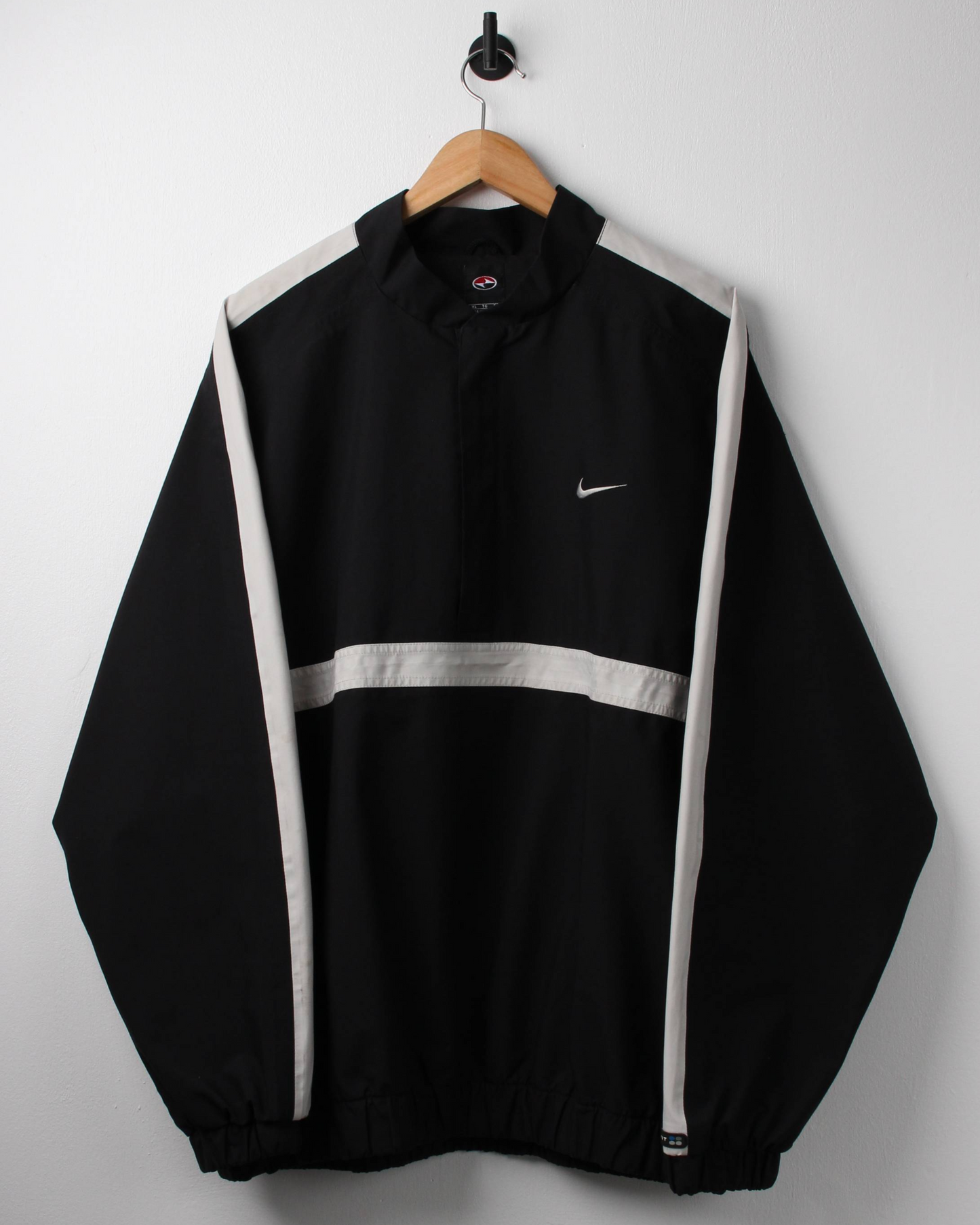 90s Nike Tiger Woods Yin Yang Black/White Quarter Zip Windbreaker (XL)