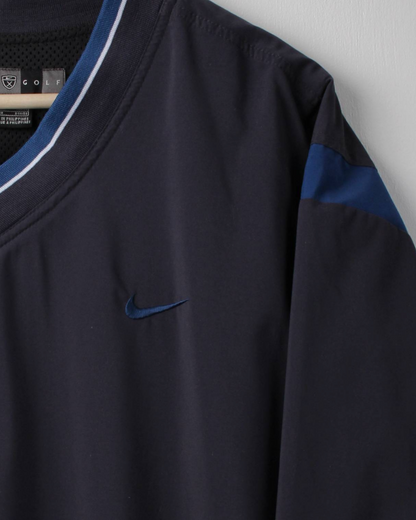 00s Nike Navy/Blue V-Neck Windbreaker (XL)