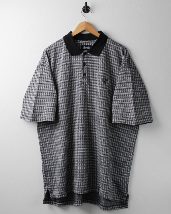 90s Ashworth Black & White Abstract Pattern Polo (XXL)