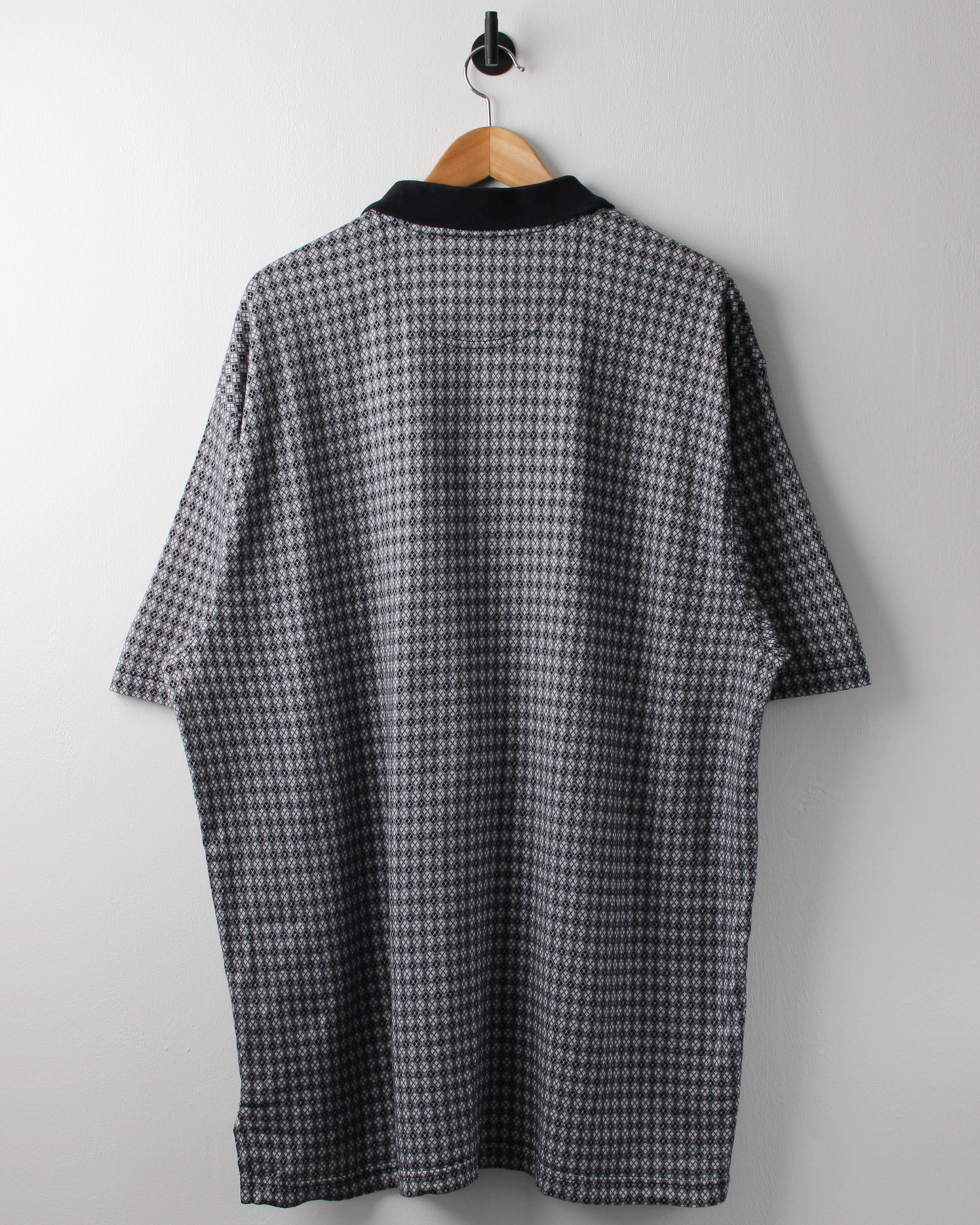 90s Ashworth Black & White Abstract Pattern Polo (XXL)