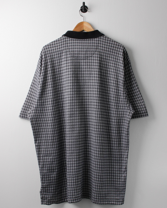 90s Ashworth Black & White Abstract Pattern Polo (XXL)