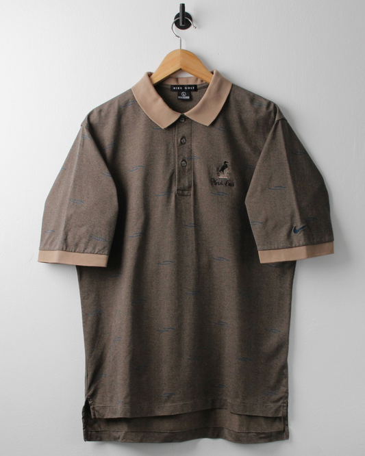 90s Nike Marsh Creek Brown Abstract Polo (L)