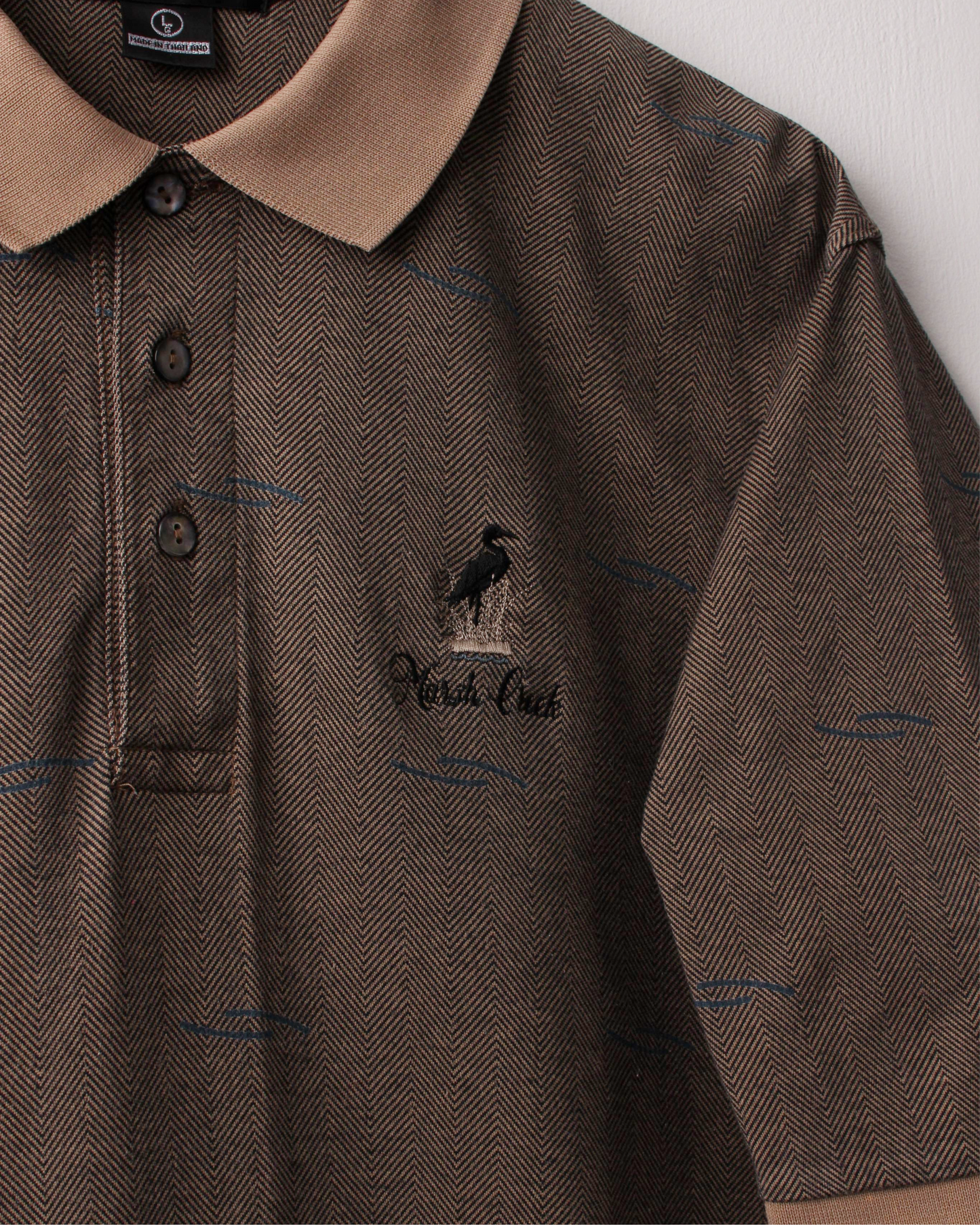 90s Nike Marsh Creek Brown Abstract Polo (L)