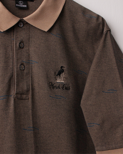 90s Nike Marsh Creek Brown Abstract Polo (L)