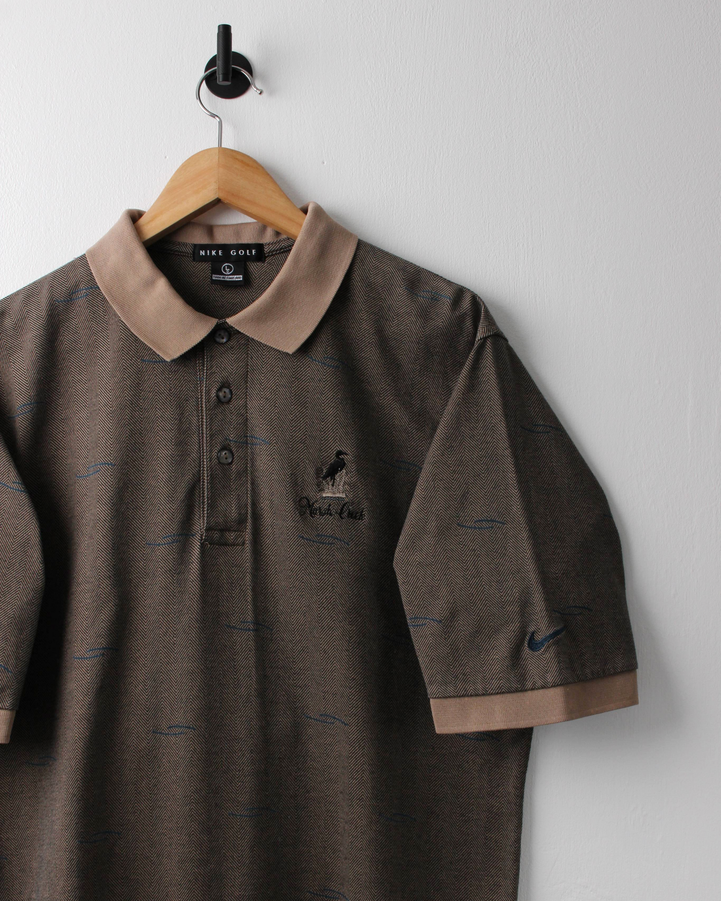 90s Nike Marsh Creek Brown Abstract Polo (L)