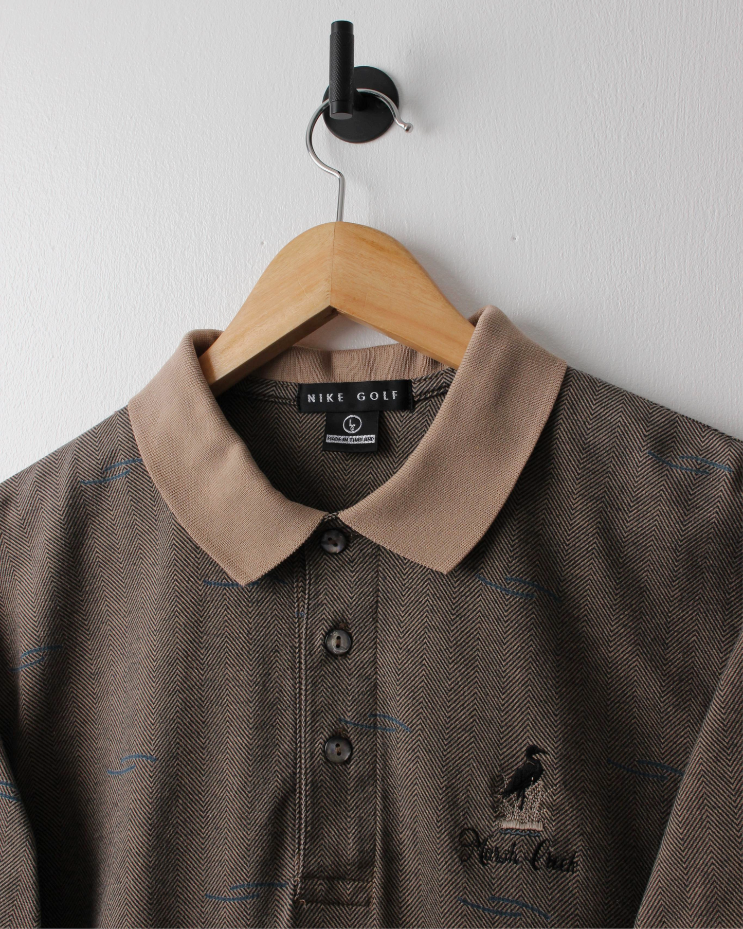 90s Nike Marsh Creek Brown Abstract Polo (L)