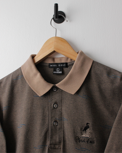 90s Nike Marsh Creek Brown Abstract Polo (L)
