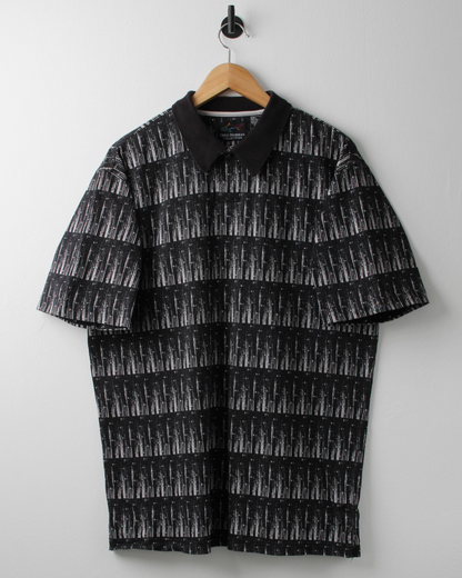 90s Greg Norman Black & White Abstract Polo (M)